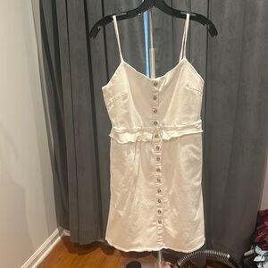 Anthropologie White denim Jean dress button down